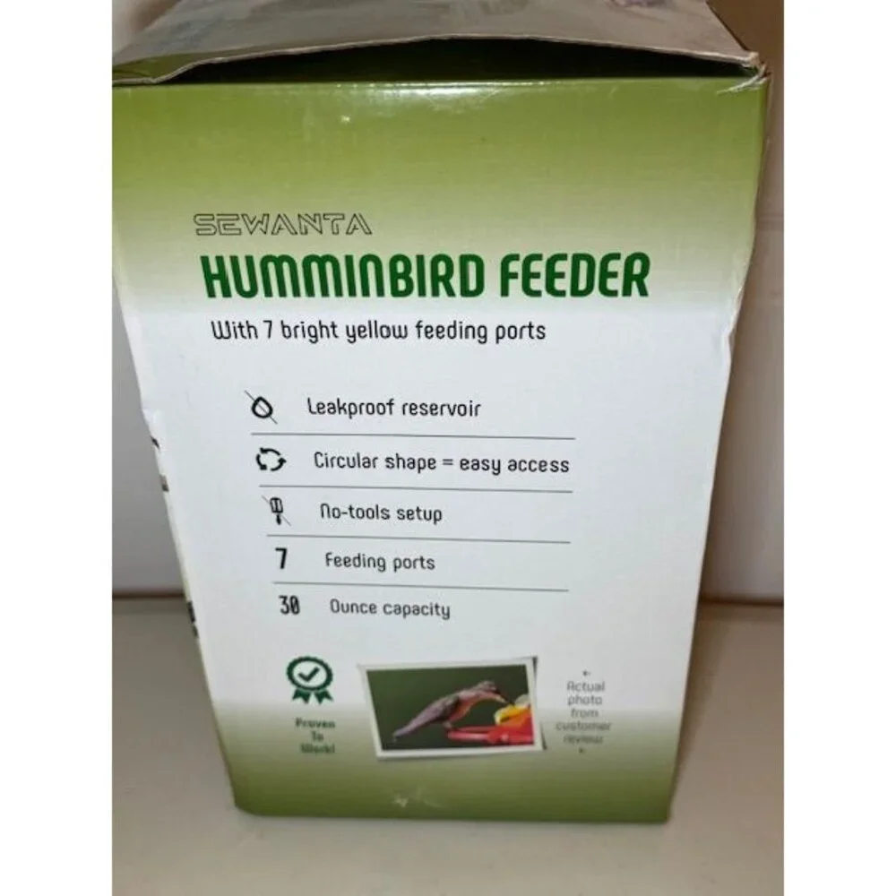 NEW IN BOX Sewanta 30oz Glass Hummingbird Feeder - Picture 3 of 10